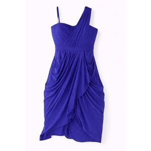 BCBGMAXAZRIA NEW WITH TAGS "Julieta" One-Shoulder Draped Dress in Royal Blue